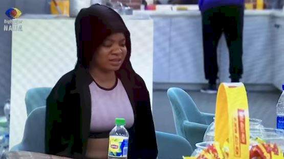 BBNaija: Moment Queen weeps bitterly over the death of her fish, Green (Video)