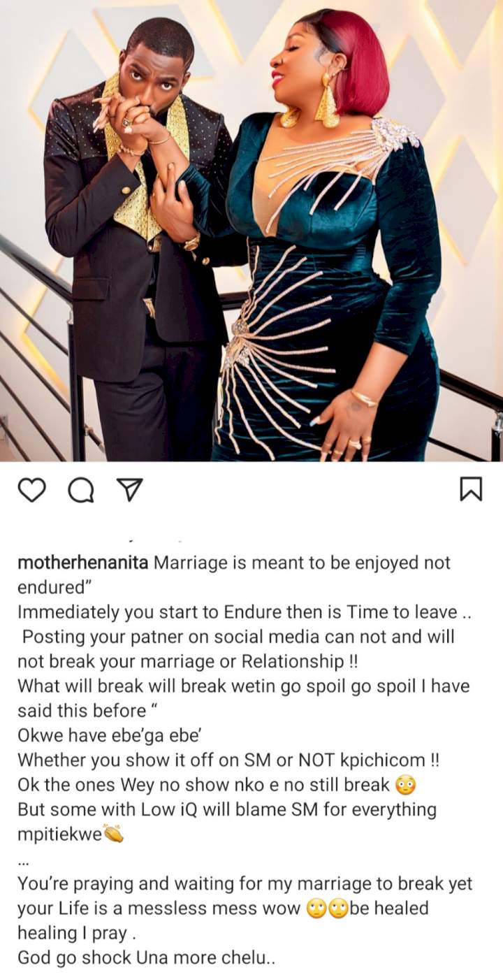 Anita Joseph reacts after being told her marriage will soon end because she brings it on social media like Korra Obidi