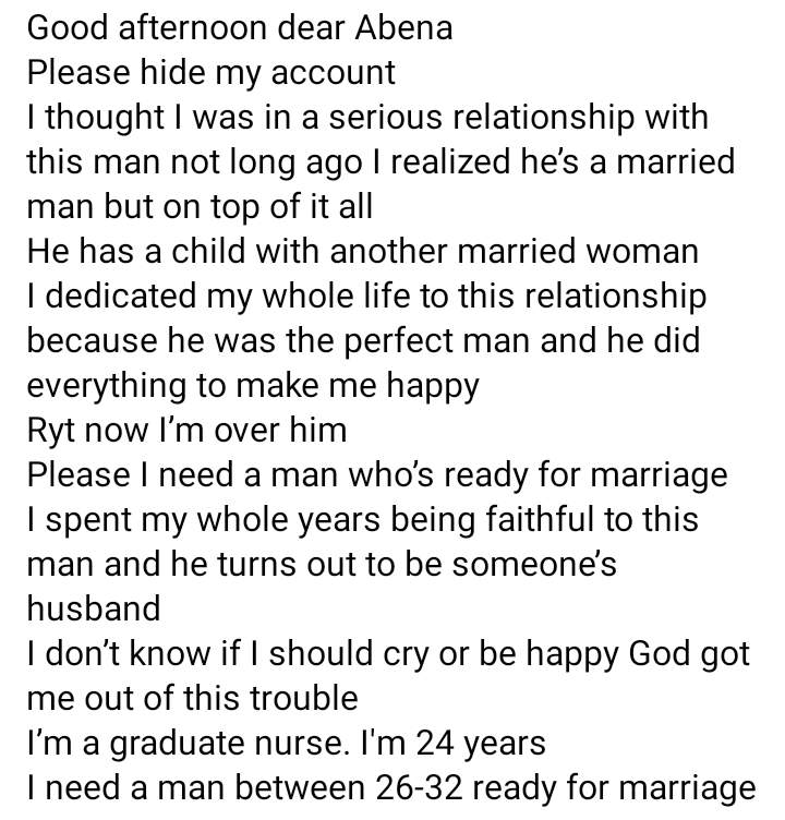 Lady cries out after finding out that her boyfriend is a married man and has a child with another married woman