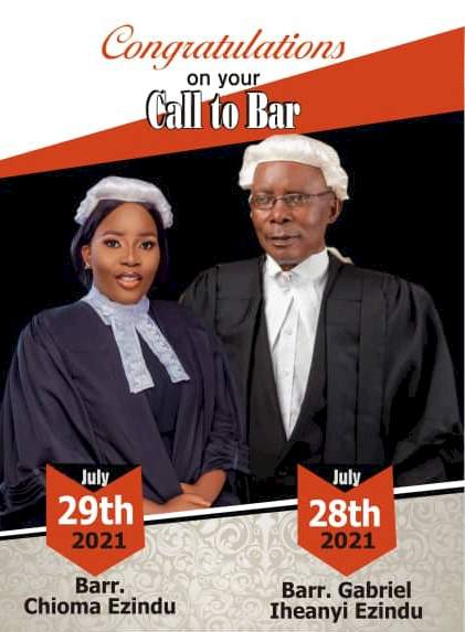 'You don't see things like this everyday' - Excitement as Father and daughter gets called to bar