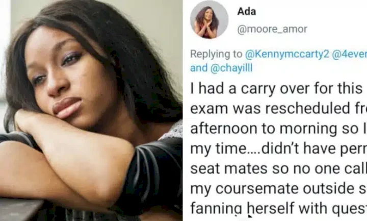 "No one called" - Student heartbroken as she arrives exam venue late, meets coursemate fanning herself with question paper