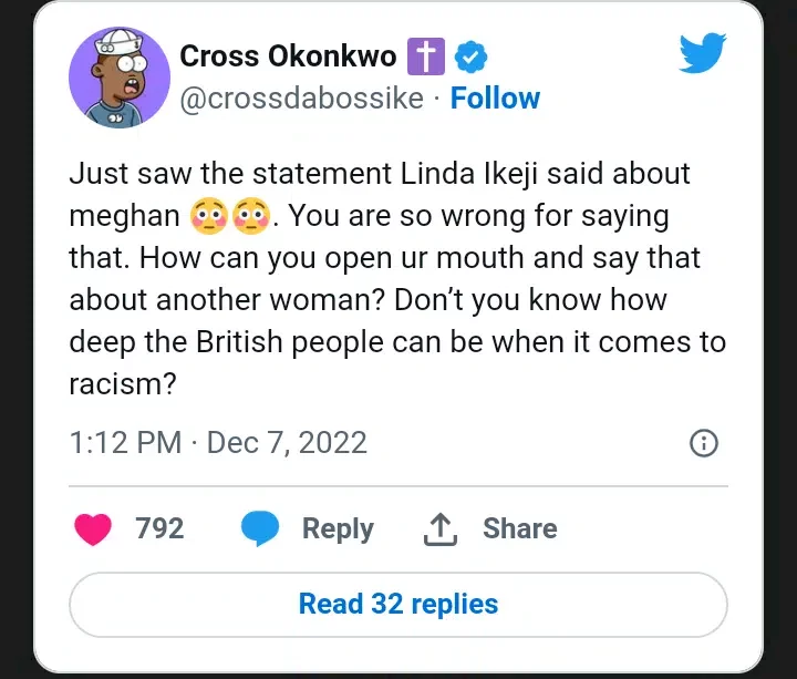 'How can you say that about another woman?' - BBNaija's Cross slams Linda Ikeji