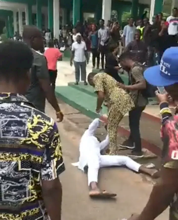 'I'm tired of Nigeria' - Man falls to the ground crying uncontrollably at PVC registration venue (Video)