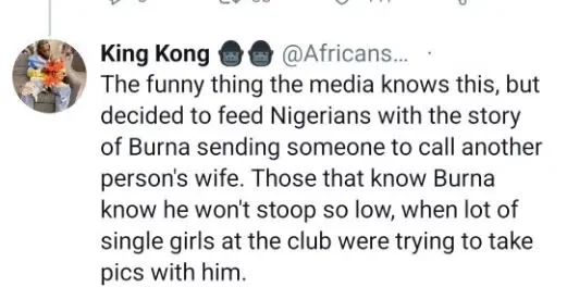 Eyewitness gives account of encounter between Burna Boy and married lady at Cubana club