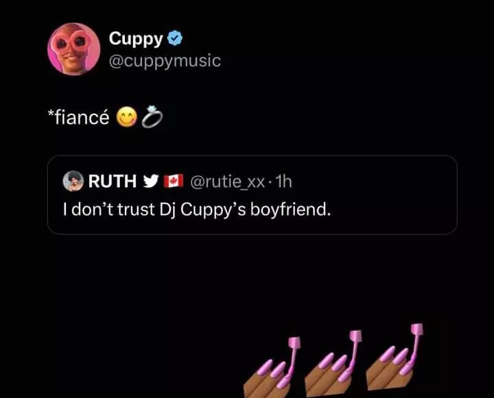 DJ Cuppy replies lady who said she doesn't trust her partner, Ryan Taylor