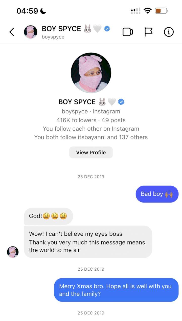 Don Jazzy teaches upcoming artistes a valuable lesson as he shares screenshots of how he met Ayra Starr, BoySpyce and Bayanni