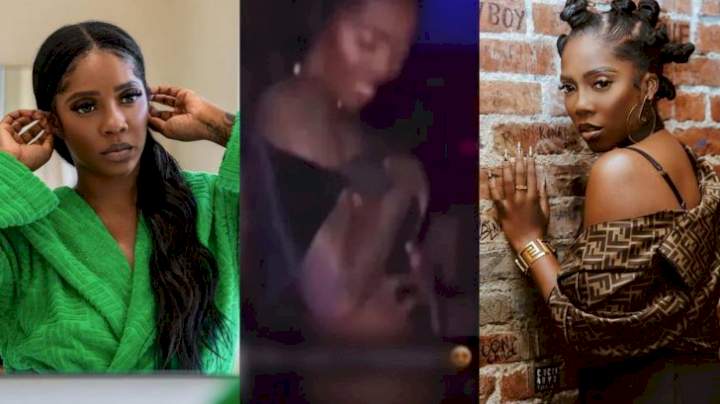 "No be she sing that Christian song abi na eye d pain me?" - Tiwa Savage mocked for showing off backside at a party (Video)