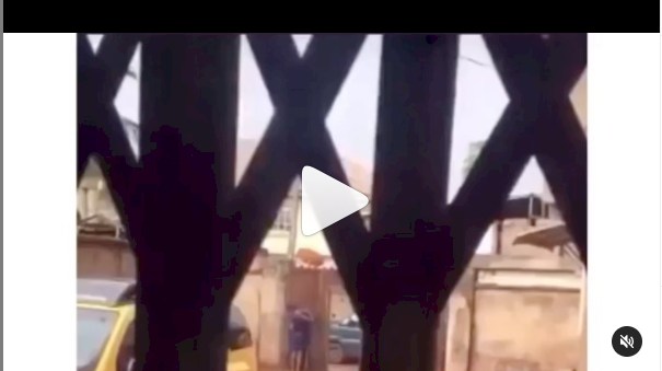 Moment a Nigerian mother caught daughter making out with a man in their compound (video)