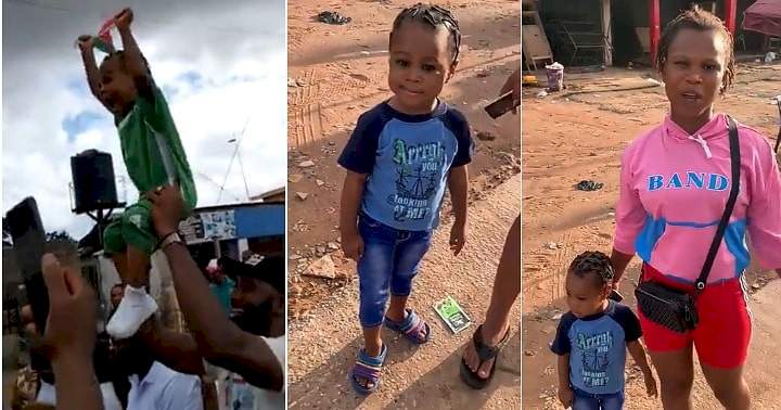"I am a single mum, I don't know where her dad is" - Mother of little girl who participated in Peter Obi's rally shares ordeal (Video)