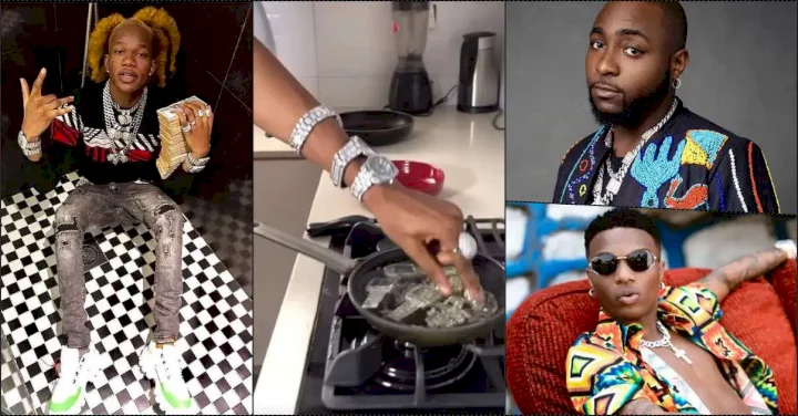 "If e sure for you, run am" - NBA Geeboy dares Davido and Wizkid to cook diamond jewelries (Video)