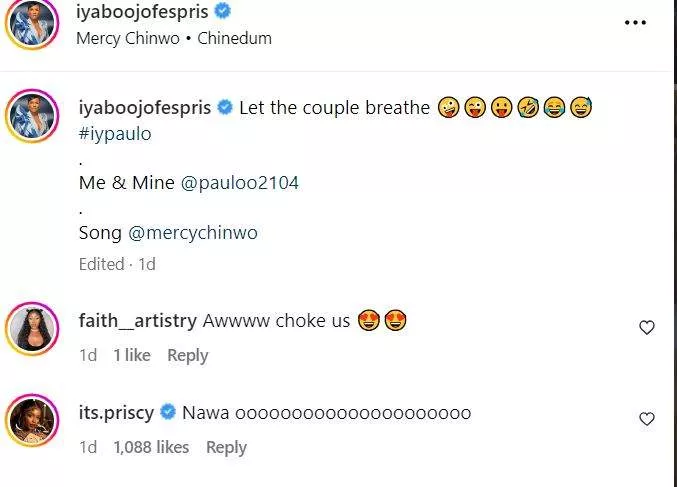 Actress Iyabo Ojo's daughter, Priscilla reacts to mother's new loved-up video with lover, Paul O (Watch)