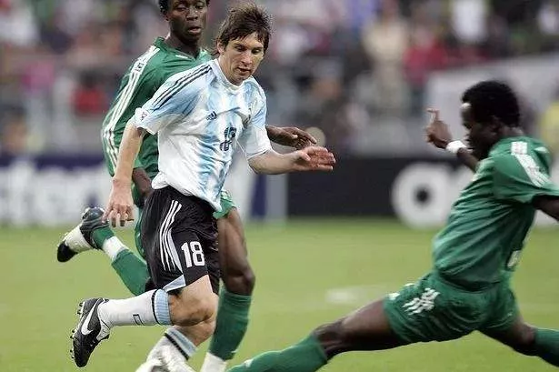 Messi wore Nike boots in the U-20 World Cup against Nigeria