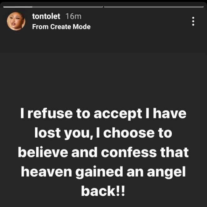 'I refuse to accept that I have lost you' - Tonto Dikeh cries out