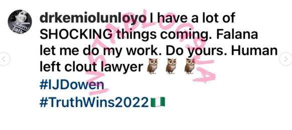 'Human left clout lawyer' - Kemi Olunloyo blasts Femi Falana over petition filed against her