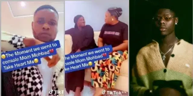 'We came to console her' - Young man visits Mohbad's mother with his mum, video stirs emotions