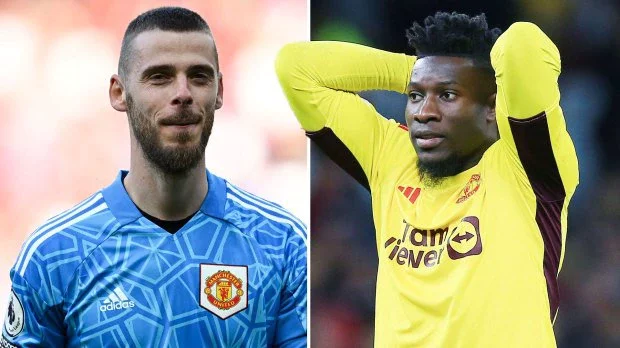 Unemployed De Gea posts cryptic Instagram story after Onana's horror show as Man Utd fans say 'he knows what he's doing'.