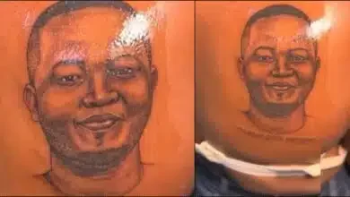 Lady gets gorgeous tattoo of boyfriend's face on her back