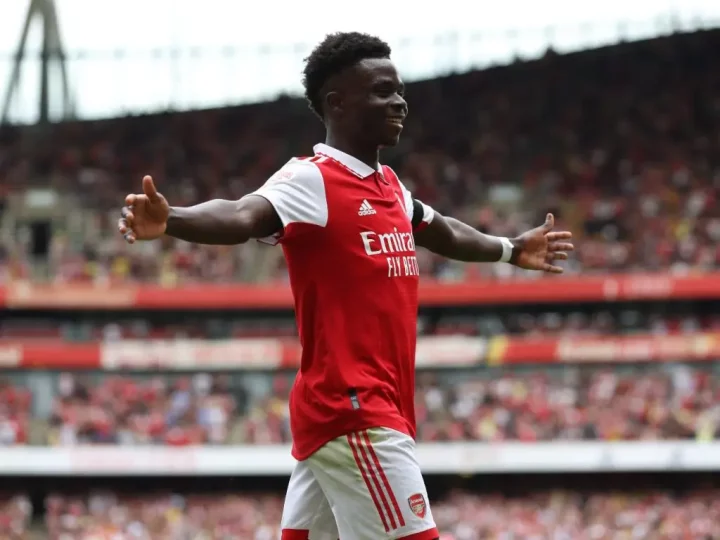 EPL: Saka returns to Arsenal training centre following hamstring surgery