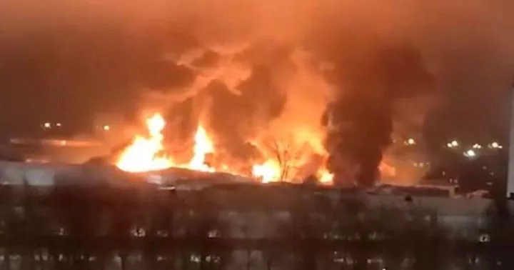 Russia burning as 'Ukrainian drone strike' devastates Vladimir Putin's hometown