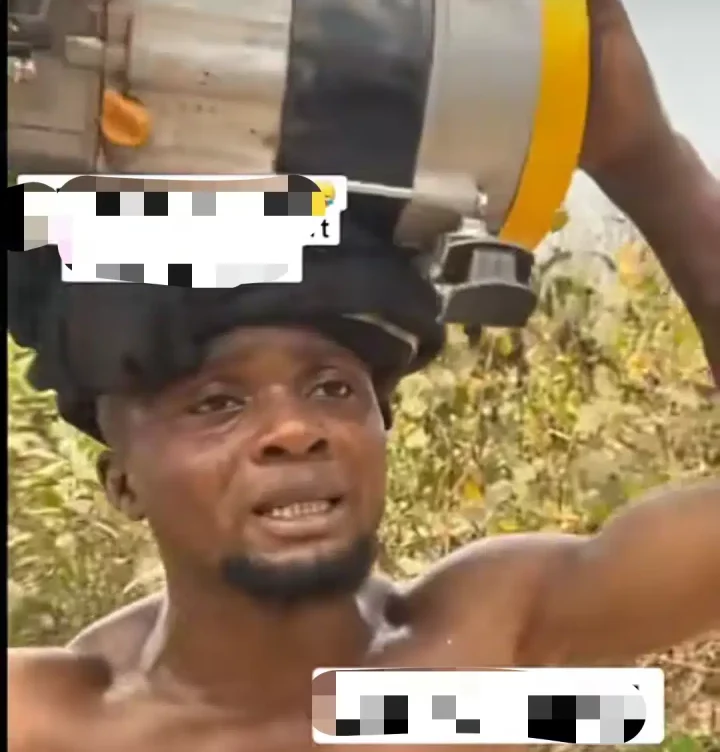 'Caught in the act' - Social media erupts as video shows public humiliation of generator thief