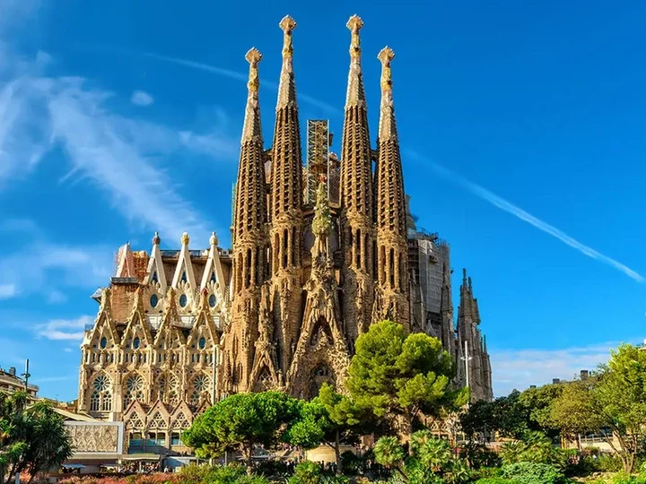 Nativity facade Sagrada Familia cathedral Barcelona Spain 