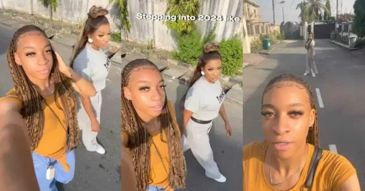 "They look like twin sisters" - Danielle Edochie shares adorable video with mom as they step out together