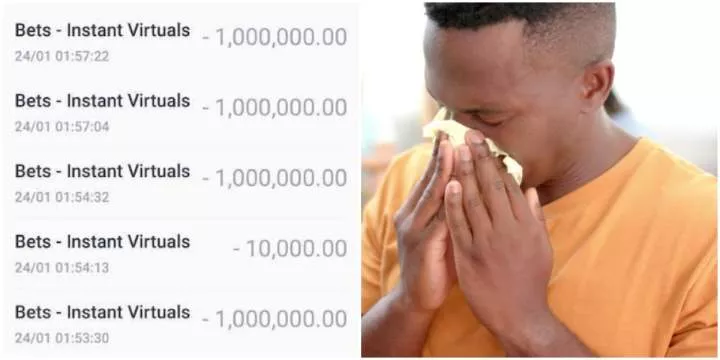 "I'm in a big mess" - Man cries out after using his mother's N8 million to play Sporty bet, loses all