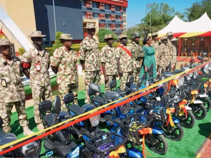 Nigerian Army rewards outstanding soldiers with electric motorcycles