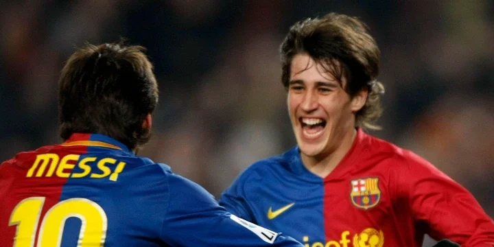 Lionel Messi and Bojan Krkic