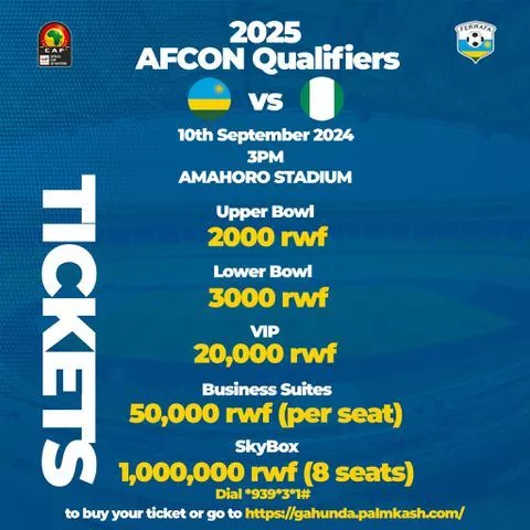 ₦1 million to watch Super Eagles AFCON 2025 qualifier in Kigali