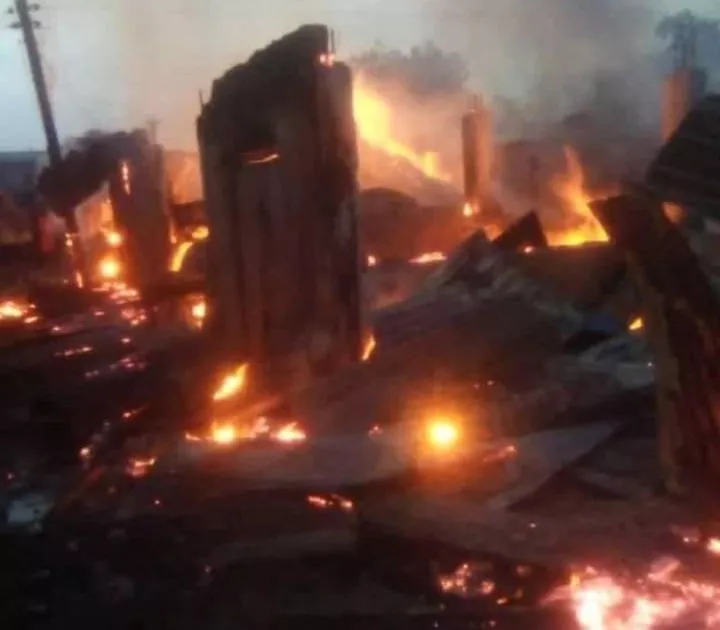 Goods worth millions of naira destroyed as fire razes 40 shops in Ibadan