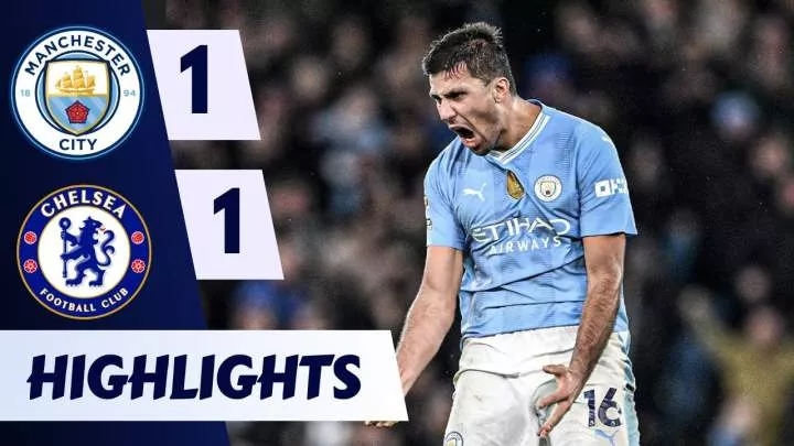 Manchester City 1 - 1 Chelsea (Feb-17-2024) Premier League Highlights