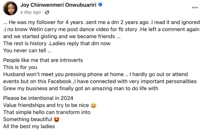 'Valentine came early; reply your DM' - Lady joyful as she gets engaged to Facebook admirer