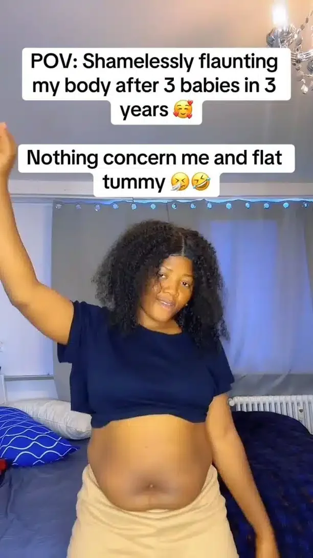 Mother of three inspires many as she flaunts her postpartum stomach