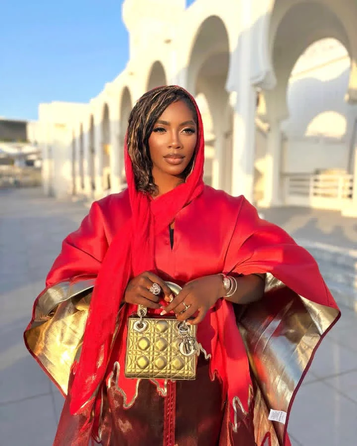 Fans react to Tiwa Savage's Saudi Arabia Photos on Social media