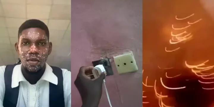 Nigerian man's new charger from Onitsha market explodes, sparks reactions