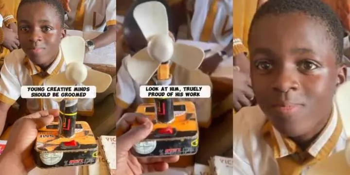 Nigerian SS1 student creates perfectly working rectangular fan after parents' heat complaints