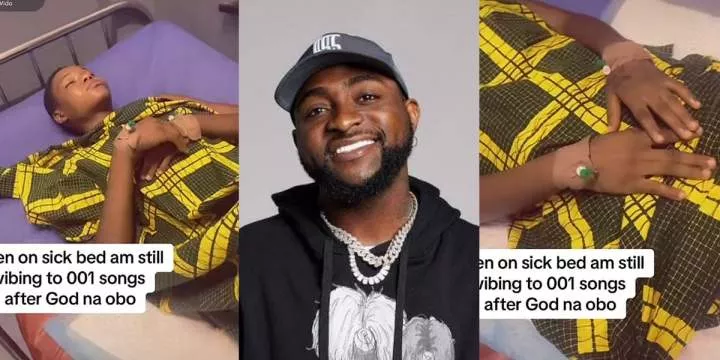 Young Nigerian man declares 'after God, it's Davido' from sick bed