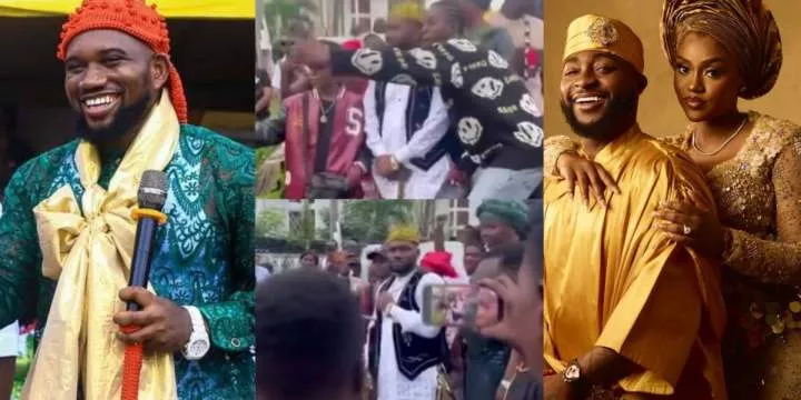Moment MC Mbakara gets bounced after turning up to Davido's wedding without invitation