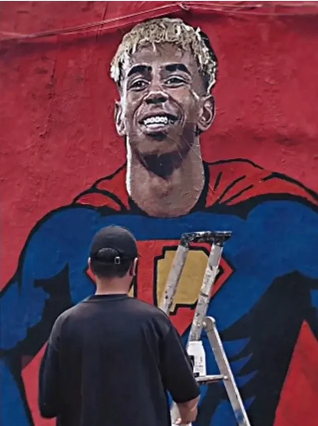 A mural depicting the 18-year-old as a superhero garb was painted in the streets of Barcelona to celebrate the landmark