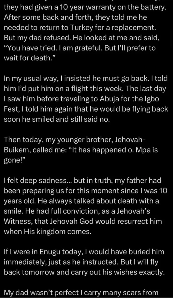 Twitter user who mocked Buhari's death loses father hours later