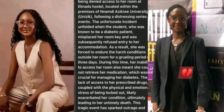 UNIZIK law student reportedly passes away after struggling to access medication
