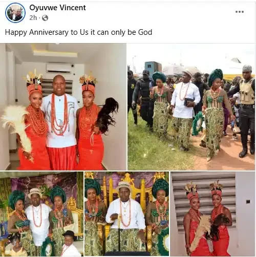 Delta man who married two wives on the same day marks first wedding anniversary