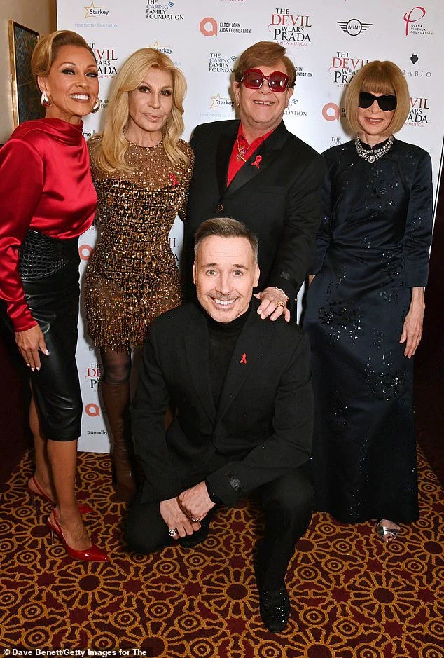 Vanessa Williams, Donatella Versace, David Furnish, Sir Elton John and Dame Anna Wintour