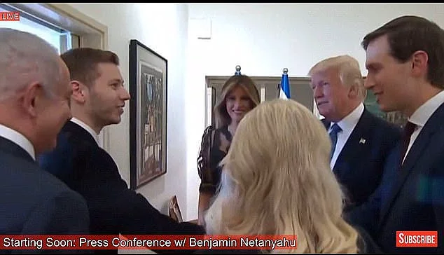 Yair is shown meeting Donald and Melania Trump with his parents and Jared Kushner - a family friend of the Netanyahus