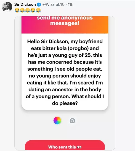 'I'm scared I'm dating an ancestor in the body of a young person' - Lady complains over 25-year-old boyfriend who enjoys eating bitter kola