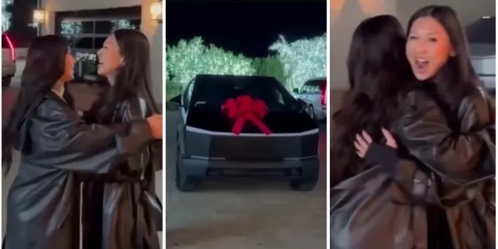 Kim Kardashian surprises best friend with Cybertruck on her birthday