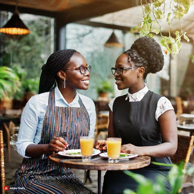 Firefly Kenyan women talking at a restaurant 6696