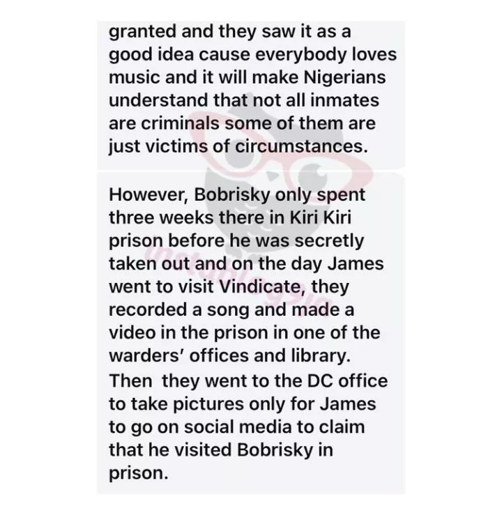 James Brown accused of faking Bobrisky prison visit, real reason exposed