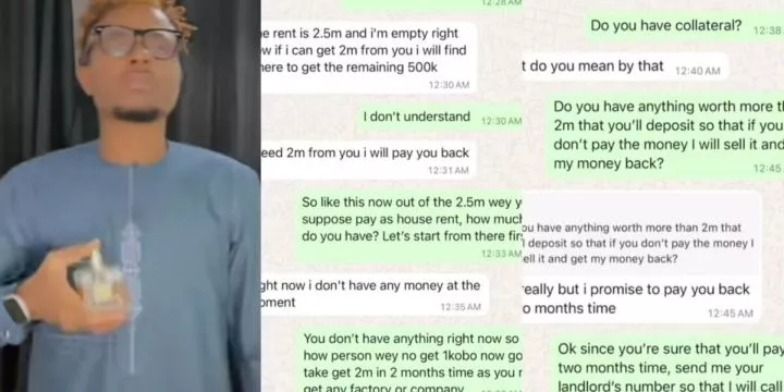 Man leaks chat with 'talking stage' partner after she blocked him for refusing to lend her N2M